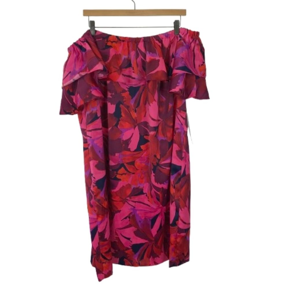 NWT London Times Womens Plus Size 18W Off-the-Shoulder Floral Shift Dress NEW
